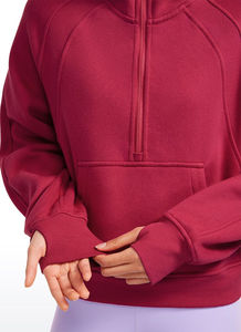 Sudadera con Capucha para Mujer, Color Sólido, Corta, Manga Larga, Tejida, Transpirable, Mezcla de Algodón y Spandex, para Otoño - Product Image 6