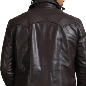 Chaqueta de cuero sintético clásica marrón para hombre, duradera y elegante, con cuello, estilo casual, al por mayor, nueva colección 2026, chaqueta de cuero a bajo precio - Product Image 6