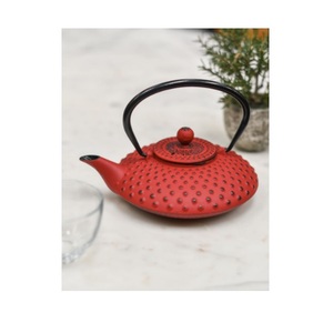 Belle théière en fonte de fer bleue avec motif floral doré, couvercle et poignée en fer doré, théière décorative pour servir le thé à la maison - Product Image 3