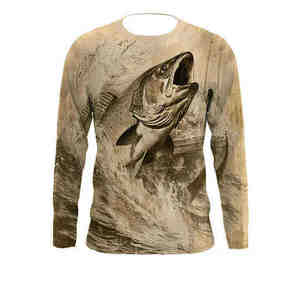 T-shirt de pêche OEM unisexe à manches longues, protection solaire UPF 50, couleur dégradée, 100% coton, antibactérien, personnalisé, motif cœur - Product Image 2