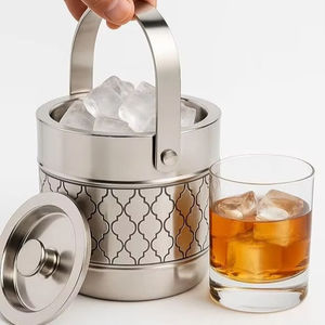 Cubetera de Acero Inoxidable de Diseño Moderno con Flores, Capacidad de 5L, para Enfriar Vino, Cerveza y Bebidas, Ideal para Hoteles y Restaurantes - Product Image 1