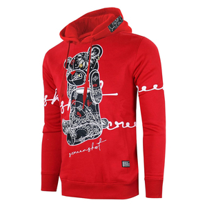 เสื้อสเวตเชิ้ตมีฮู้ดสำหรับผู้ชาย ลายปักรูปหมี ทรงปกติ สตรีทแวร์ ใส่ได้ในฤดูใบไม้ร่วง - Product Image 5