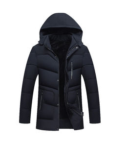 Hot Sales Custom Print Logo <b>Men's</b> Winter Casual Zipper <b>Long</b> Street Wear Hoodie Puffer Clothing Jacket - Product Image 4