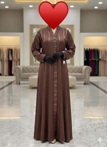 Abaya de créateur à ouverture frontale en dentelle brodée, pour usage quotidien, style burqa, avec foulard islamique Dupatta, imprimé marbré importé - Product Image 2