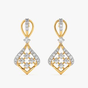 Geometric Drop <b>Diamond</b> <b>Dangle</b> <b>Earrings</b> - Product Image 1