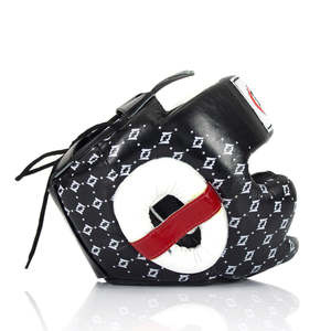 Fairtex Boxing Head Guard Black PU Leather Letter Pattern Unisex Adult Protective Sport Helmet - Product Image 2