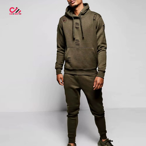 Conjunto Deportivo de Algodón con Logotipo Personalizado al Por Mayor, Sudadera con Capucha Extra Grande y Pantalones Cortos para Hombre - Product Image 3