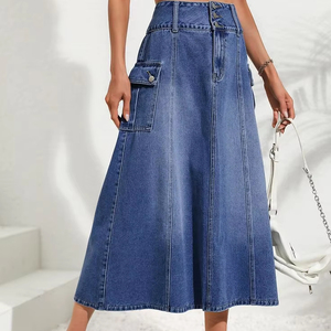 Faldas largas vaqueras para otoño Inspiración vintage Boho Casual Meets Formal Esencial para la inspiración del armario - Product Image 1