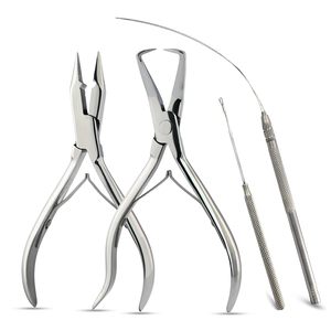 Stainless Steel Hair Extension <b>Pliers</b> <b>Sets</b> Kit with Hook Needle Professional Wholesale Hair Extensions Tools With Custom Label - Product Image 1