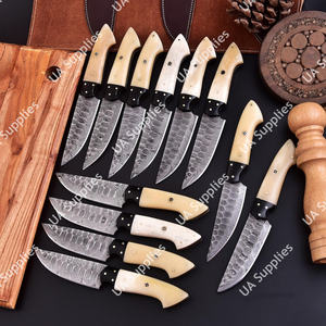 Cuchillos de Cocina Hechos a Mano de Acero de Damasco, Hoja Entera, Ligeros, Ambidiestros, Acabado Cepillado, 4.5 Pulgadas, para Uso Diario, Restaurantes, Cocina al Aire Libre y Barbacoa - Product Image 5