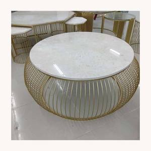 Table basse haut de gamme en métal et marbre, élégante, nouvelle arrivée, design moderne et luxueux, table centrale personnalisée, nouveau design, décoration intérieure - Product Image 3
