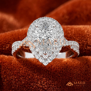 925 Sterling Silver Pear Cut Cluster Halo Engagement <b>Ring</b> Women Pave Band American Diamond <b>CZ</b> Wedding <b>Ring</b> Fine Jewelry - Product Image 1