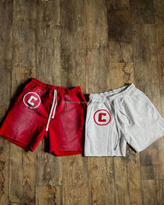 Nueva llegada 2024 pantalones cortos desgastados con lavado ácido crudo 100% algodón polar de alta calidad pantalones cortos lavados con ácido para hombres OEM personalizado - Product Image 1