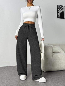 Pantalon de jogging décontracté en molleton éponge pour filles, coupe ample, avec poches latérales, séchage rapide, 100 % polyester, collection automne - Product Image 6