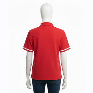 Quick Dry Breathable Eco-Friendly Anti-Wrinkle Summer Women's Bamboo/Cotton Knitted Turn-down Collar Short Sleeve T-Shirts - Product Image 3