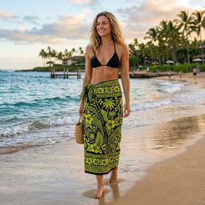 Classic Polyester Sarong Upolu Lightweight <b>Beach</b> Wrap Women Vacation Wear Soft Quick Dry Custom Fabric Manufacturer Service - Product Image 2