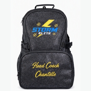 Custom Glitter Team Sports Cheerleading <b>Backpack</b> with Solar Panel RFID Patches Personalized Logo and Name - Product Image 2