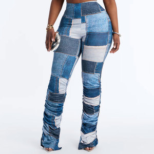 Pantalones Vaqueros de Mezclilla para Mujer, Estilo Moderno, Holgados y Ajustables, Color Negro, Cantidad Personalizada, Pantalones de Algodón - Product Image 4
