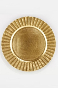 Assiettes de présentation en métal doré de 13 pouces en forme de fleur pour la décoration de table de mariage et de fête - Product Image 3