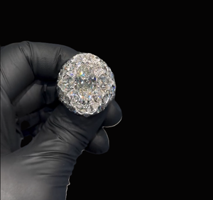 แหวนฮิปฮอปผู้ชาย RB GEMS ออกแบบเอง เพชรโมอิสซาไนต์ VVS เงินแท้ S925 แหวนเพชรโมอิสซาไนต์ VVS สำหรับงานปาร์ตี้ - Product Image 3