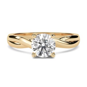 แหวนหมั้นเพชรทรงกลมแบบอินฟินิตี้ทวิสต์ เพชรเลี้ยงในห้องปฏิบัติการ 0.30 กะรัต ตัวเรือนทอง 18K และแพลตตินัม - Product Image 1