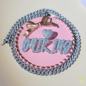 จี้เพชรโมอิสซาไนต์ฮิปฮอป "O4IKI49" สร้อยคอทองคำขาวชุบแบบ Cuban Link สำหรับผู้ชาย - Product Image 4