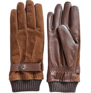 Gants chauds doublés en cuir suédé pour hommes, mode hiver - Product Image 1