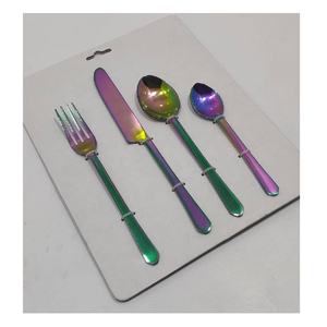 Ensemble de couverts traditionnels faits à la main, finition multicolore, polissage miroir, acier inoxydable, couverts de table, articles de cuisine pour la maison - Product Image 1