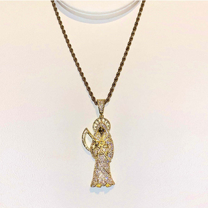 Pendentif Grim Reaper Iced Out en Moissanite et Diamant, Argent 925 Plaqué Or, Collier Hip Hop - Product Image 6