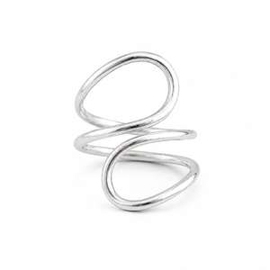 925 Sterling <b>Silver</b> Spiral Swan <b>Adjustable</b> Minimalist Bezel Setting Rose Gold Plated Engagement <b>Ring</b> Unisex Wholesale Handmade - Product Image 1