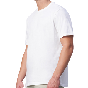 T-shirt uni 100 % coton pour homme, blanc, manches courtes, coupe décontractée, grande taille, surdimensionné, avec motif, faible MOQ, Inde - Product Image 1