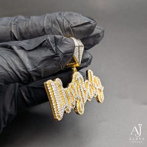 Colgante de Moissanita con Nombre Personalizado, Diseño en Forma de Diamante, Tono Dorado, Regalo de Joyería - Product Image 2