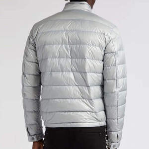 Veste d'hiver matelassée en duvet pour homme, col montant, fermeture éclair, extérieur en nylon - Product Image 2