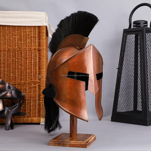 Casco de película del rey griego romano espartano medieval Leonidas 300 con cabeza de penacho largo negro, disfraz de Halloween - Product Image 6