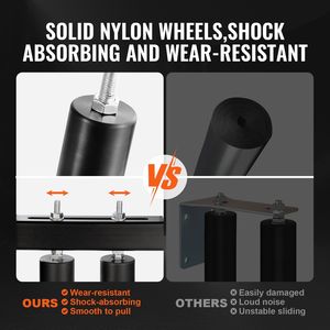 Kit per Cancello Scorrevole a 6 Pezzi, Resistente, Nero, con Staffa a T Universale Regolabile e Rulli per Porte e Finestre - Product Image 3