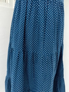 Vestido Maxi Azul con Puntos, Sin Mangas, Corte en A, Cuello Cuadrado, Algodón, Casual, para Verano, Vacaciones, Playa, Espalda Descubierta - Product Image 5