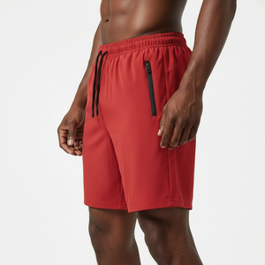 Men Trending Stretch Shorts Double Stitched Hem Reinforced Seams Zipper Pockets Gym Training Shorts - Product Image 3
