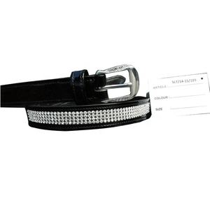 Genuine Leather Horse Rider Belt with Bling <b>Crystal</b> Elegant <b>Crystal</b> Belt for Horseback Riding Belt. - Product Image 1