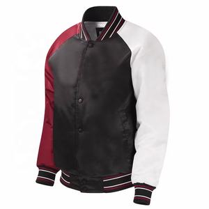 Logo personnalisé 100% polyester Satin Baseball Veste d'hiver Hommes Veste de haute qualité respirante grande taille College Varsity Jacket - Product Image 4
