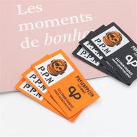 Étiquette de vêtement en satin brodée personnalisée de haute qualité, écologique, rectangulaire, découpée au laser, lavable, avec couture