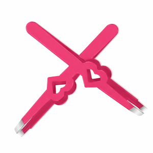 Pinzas para Cejas con Diseño de Corazón Rosa, Punta Puntiaguda, Estilo Moderno, Mango Cómodo de Plástico - Product Image 6