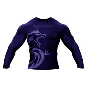 saqibandco <b>Men's</b> Full Sleeve Rash Guard Long Sleeve Dragon Print Quick Dry Spandex Polyester <b>Compression</b> <b>Shirt</b> Front Logo - Product Image 3