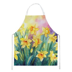 Multicolor Large Adult Unisex Daffodils Watercolor <b>Apron</b> for <b>Kitchen</b> Cooking Baking Crafts Gardening Servers-for Men <b>Women</b> - Product Image 1