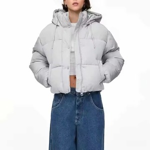 <b>Women's</b> <b>Padded</b> Jacket Ladies Quilted Puffer <b>Coat</b> Hood Warm Jackets Fashion Down Puffer Jacket - Product Image 2