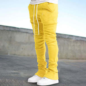 Manufacturer Custom Logo Men's Stacked Joggers Casual Fleece Lightweight <b>Elastic</b> <b>Waist</b> Loose Fit Flare Quick Dry Breathable - Product Image 4