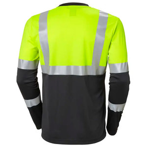 Hi Vis Lightweight Breathable Fabric High Visibility T-<b>Shirts</b> Workwear Reflective Safety Long Sleeve Construction T-<b>Shirts</b> - Product Image 6