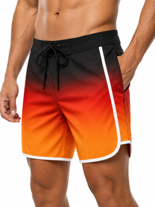 Wholesale Custom <b>Men</b>’s Gradient Beach Board Shorts Quick Dry Surf Swimwear Lightweight Sublimation Water Sports <b>Trunks</b> OEM ODM - Product Image 2
