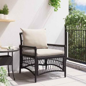 Chaise de jardin en polyrotin 60 x 70 x 78 cm, couleur noire - Product Image 3