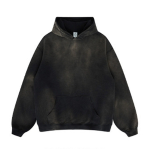 Sweat-shirt à capuche oversize tie-dye pour homme, manches régulières, coton French Terry, décontracté, pull d'automne avec poche - Product Image 2