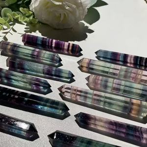 Varita de Cristal de Fluorita Arcoíris Natural, Torre Hexagonal, Obelisco de Fluorita Multicolor para Meditación y Decoración de Altar de Reiki - Product Image 4